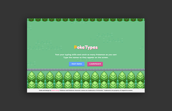 PokeTypes in desktop view